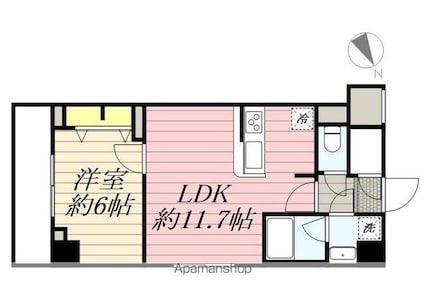 ＧＥＮＯＶＩＡ鐘ヶ淵[1LDK/41.4m2]の間取図