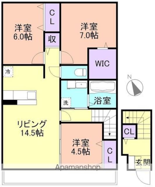 和歌山県和歌山市紀三井寺[3LDK/79.86m2]の間取図