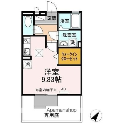 ピアチェーレＫ　Ｃ棟[1R/29m2]の間取図