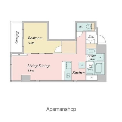 ＶＩＡ　ＬＡＴＴＥＡ志村[1LDK/43.34m2]の間取図