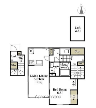コート自由ヶ丘[1LDK/45.75m2]の間取図