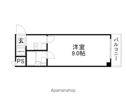 サンクリエート彦根[1K/22.12m2]の間取図