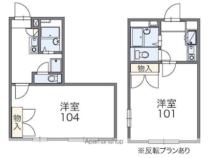 レオパレス如意申[1K/24.84m2]の間取図