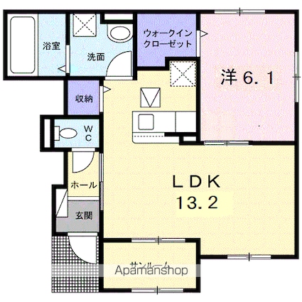 ラバン・ドールプラス[1LDK/50.42m2]の間取図