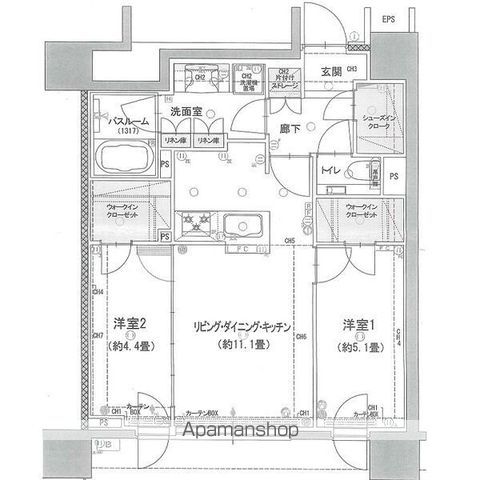 クリオレジダンス札幌大通イーストの間取り写真