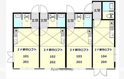 Ｌｉｂｅｒｏ　Ｓｈｉｎ　Ｅｋｏｄａ[1R/15.25m2]の配置図