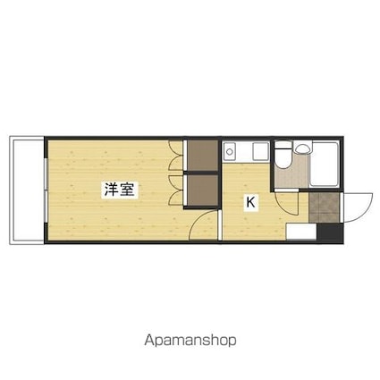 ハイツたかす[1K/19.66m2]の間取図