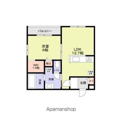 ＴＲＥＥ　ＴＯＰＳ　代々木[1LDK/46.37m2]の間取図