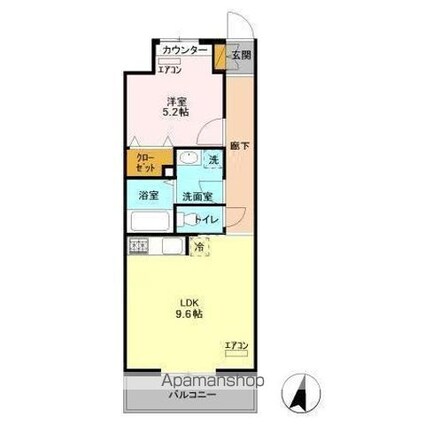 エキスポコンフォート　Ⅱ[1LDK/40.21m2]の間取図
