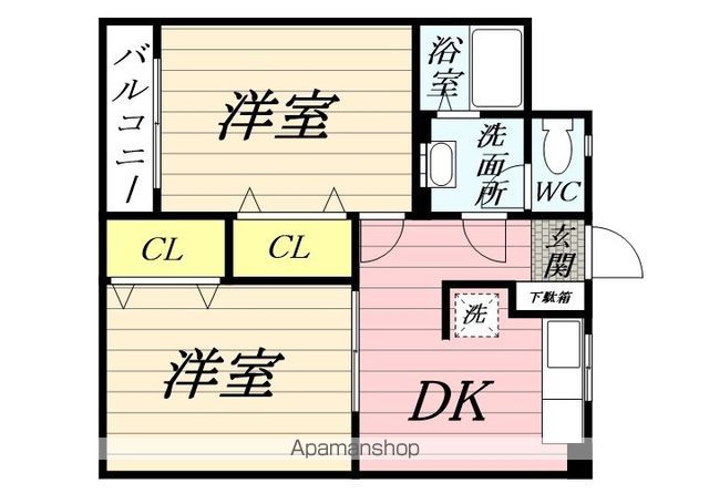 【福岡市博多区美野島のマンションの間取り】