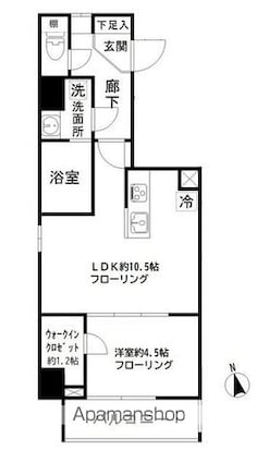 モンレーヴ御徒町[1LDK/40.1m2]の間取図