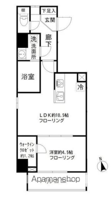 モンレーヴ御徒町[1LDK/40.1m2]の間取図
