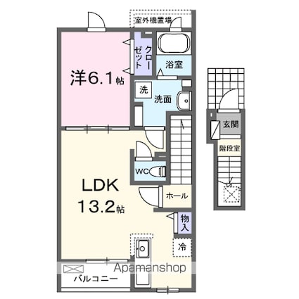 カルム　ボヌール[1LDK/46.9m2]の間取図
