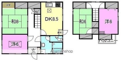 久米窪田堀元一戸建[4DK/88.6m2]の間取図