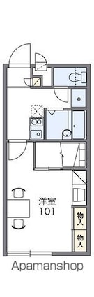 レオパレススマイルハイツ　五色[1K/23.18m2]の間取図