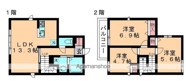 総武本線 四街道駅 徒歩11分 2階建 築2年の間取り写真