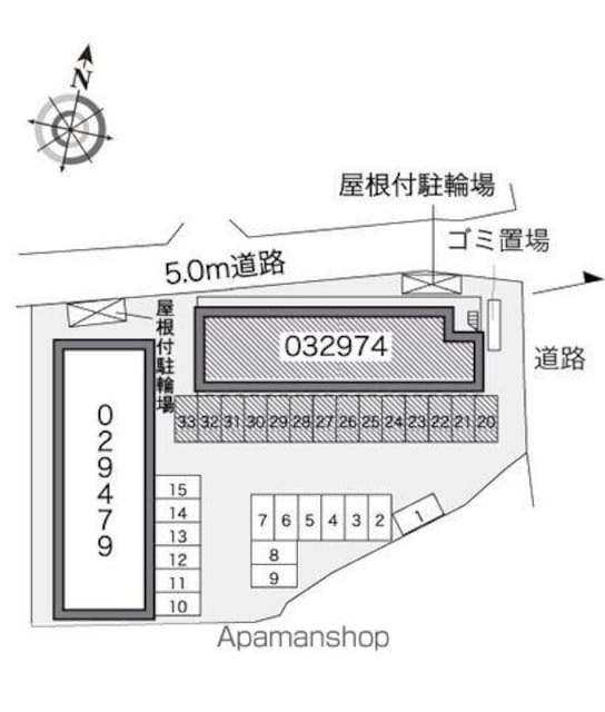 レオパレスきじの里Ｇ[1LDK/48.44m2]の配置図
