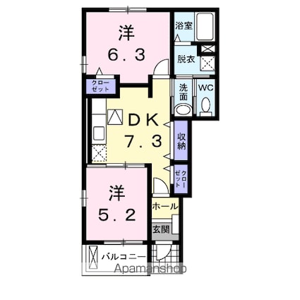セイ・プリムローズ[1R/46.49m2]の間取図