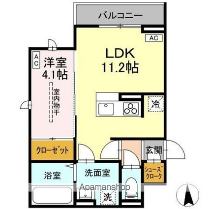 ＤーＲＯＯＭ荒井１丁目[1LDK/37.84m2]の間取図