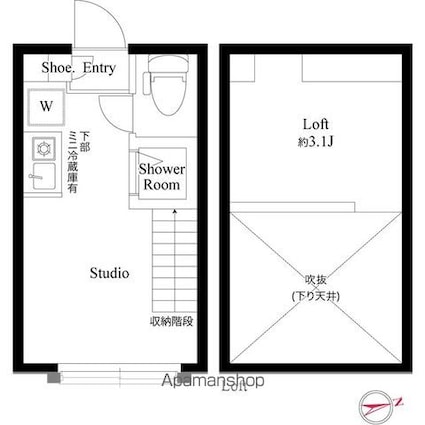 ハーモニーテラス高井戸西[1R/10.53m2]の間取図