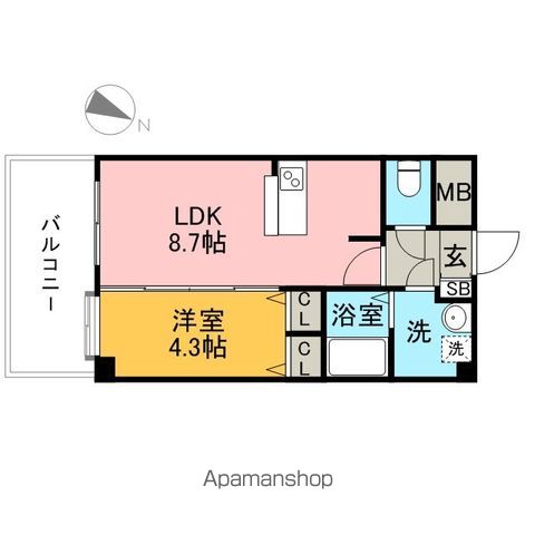 【福岡市中央区今川のマンションの間取り】