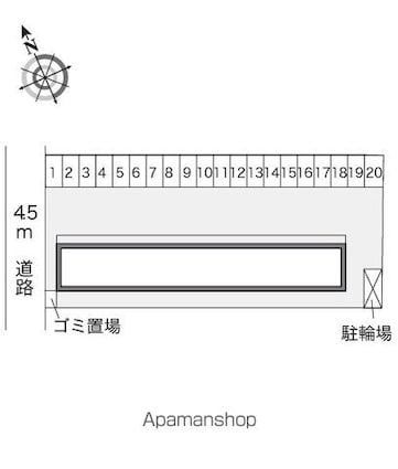 レオパレス野洲[1K/23.97m2]の配置図