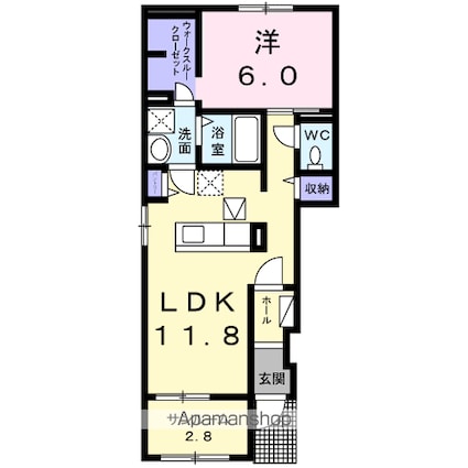 ノース・コアンＢ[1LDK/50.03m2]の間取図