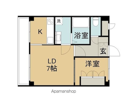 クローバーハイツ[1LDK/30m2]の間取図