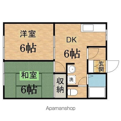 パークサイド角田[2DK/40.86m2]の間取図