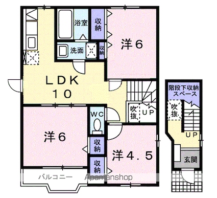 霞台ハイツＢ[3LDK/65.57m2]の間取図