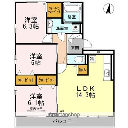 ボヌール　Ｓ[3LDK/74.85m2]の間取図