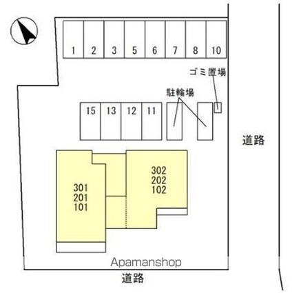 ミル・クレール和歌浦シーサイドヴィラ[2LDK/67.31m2]の配置図