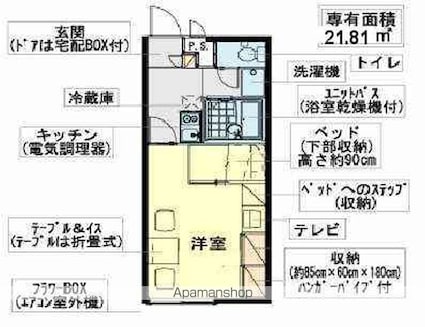 レオパレス敏[1K/21.81m2]の間取図