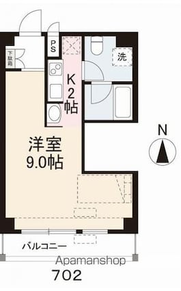 コリドールベルエア[1K/29.71m2]の間取図