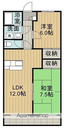 クレセント三ツ木[2LDK/54m2]の間取図