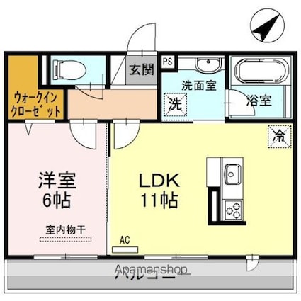 Ｌｅ　ｃｉｅｌ　（ル　シエル）　Ⅰ[1LDK/42.55m2]の間取図