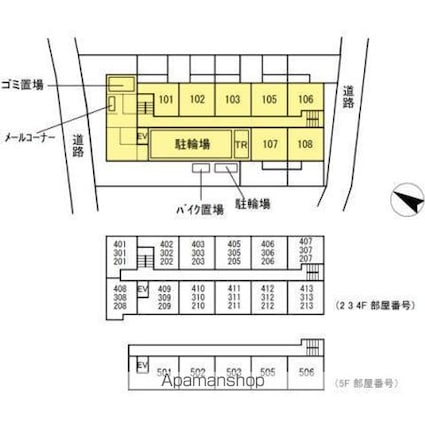 ハイムローゼⅦ[1LDK/45.02m2]の配置図