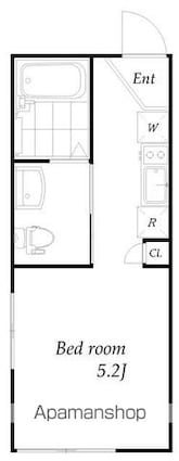ＧａｒｄｅｎＣｏｕｒｔ上大岡Ａ号棟[1R/18.63m2]の間取図