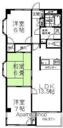 ベルコリン[3LDK/72m2]の間取図