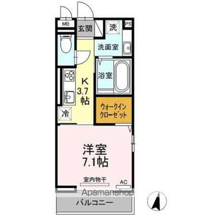 アイリーブ南佐古[1K/30.27m2]の間取図