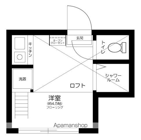 新宿区高田馬場のアパートの間取り