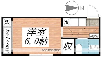 荻窪リバーハイツ[1K/18.15m2]の間取図