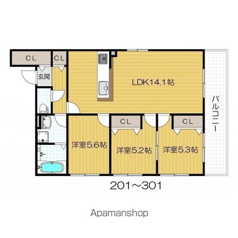 京阪電気鉄道京阪線 三条駅 徒歩4分 3階建 築7年の間取り写真