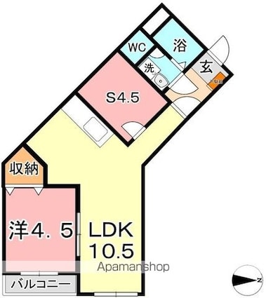 岡山県倉敷市広江１丁目[1SLDK/52m2]の間取図