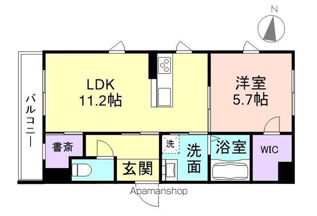 和歌山県和歌山市木広町２丁目[1LDK/46.18m2]の間取図