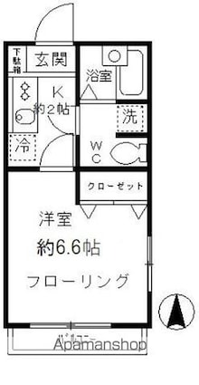 ヴィヴレＩＩ[1K/22.08m2]の間取図