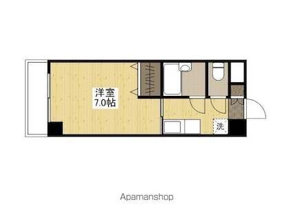 リバーサイド中村[1K/21.87m2]の間取図