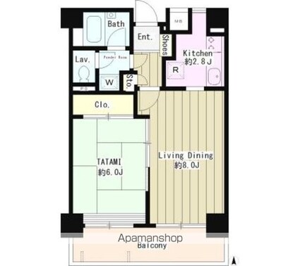東京都練馬区中村北３丁目[1LDK/39.47m2]の間取図