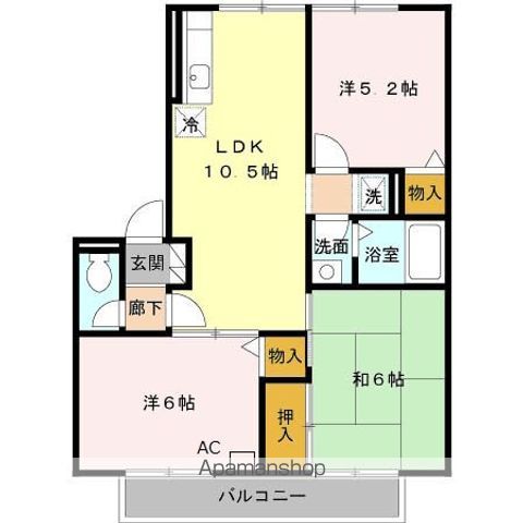 立川市西砂町のアパートの間取り