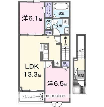 Ｇ・ライズ[2LDK/59.58m2]の間取図
